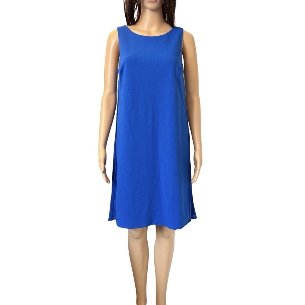 DKNY Women's Dress Royal Blue Pleated Sides Sleeveless Size 10 - NWT $129
